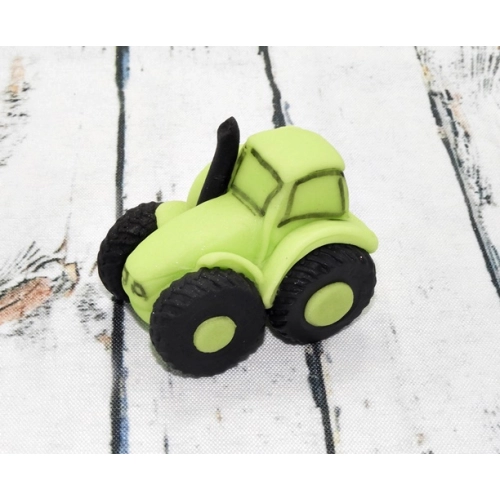 Figurka cukrowa traktor do dekoracji tortu ozdoby na tort urodziny zielony 1 sztuka